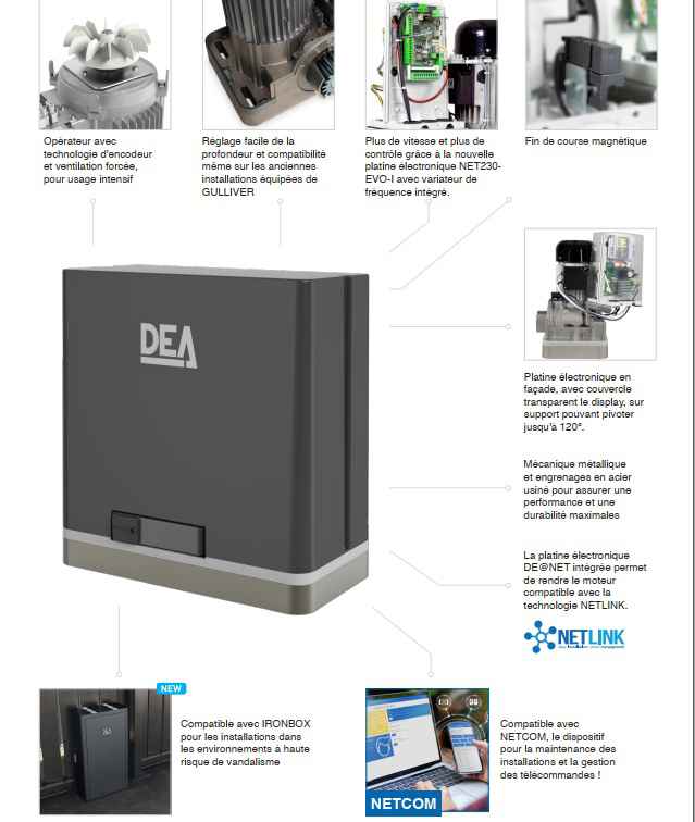 Cổng trượt tự động DEA 2500kg (Gulliver/N/IB)